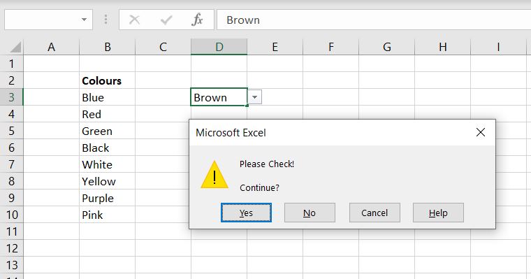 Alert-Message-Excel-Dropdown-List