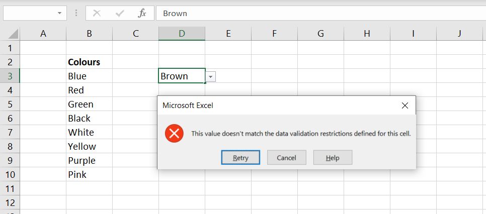 Dropdown-List-Error-Excel