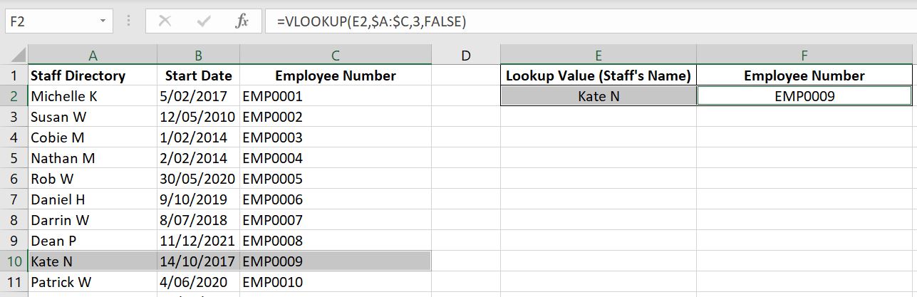 Excel-Vlookup-Example