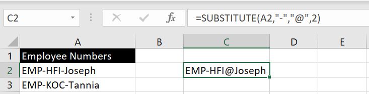 SUBSTITUTE-Function-Excel