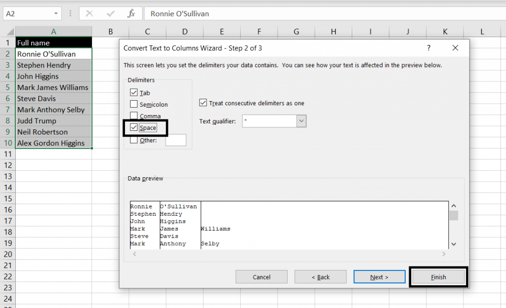 How to Separate Names in Excel › # Fix All Excel Errors